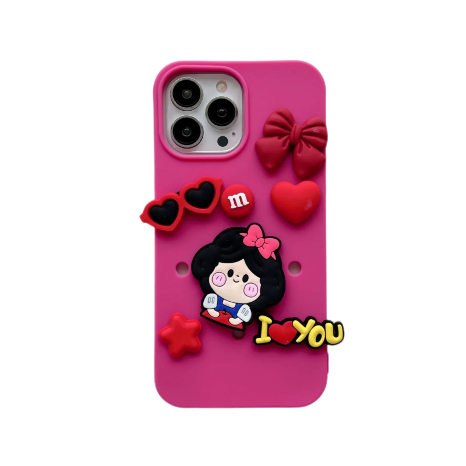 Cute Bow-knot Princess Crocs Silicone Case For iPhone 16 15 14 Plus 13 11 12 Pro Max Cover DIY