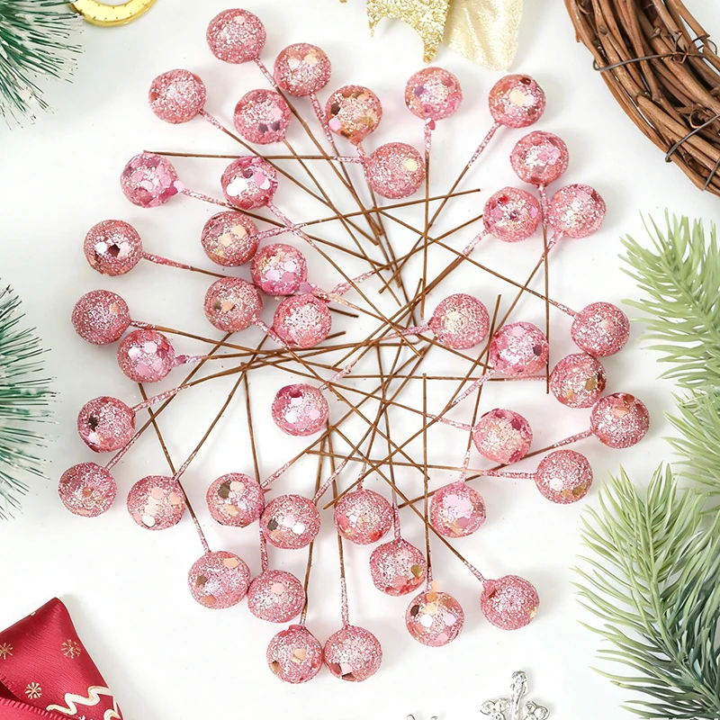 50/100/200 Stück Künstliche Beeren Weihnachtsdekoration Christbaumschmuck für Heimdekoration Noel Navidad Neujahr 2026 Ornament – Detail 11