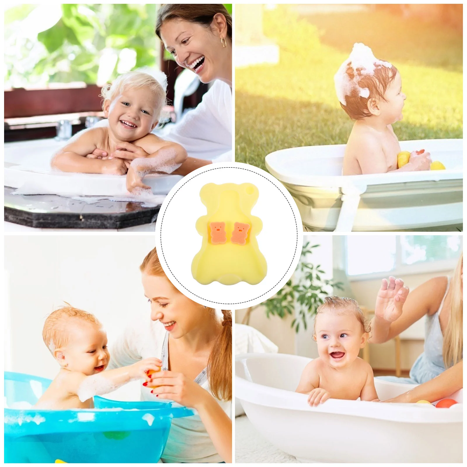 Baby Bath Mat Bathtub Kneeling Pad Chair Sponge Sit up Seat for Support Toddler Seats Newborn Kids