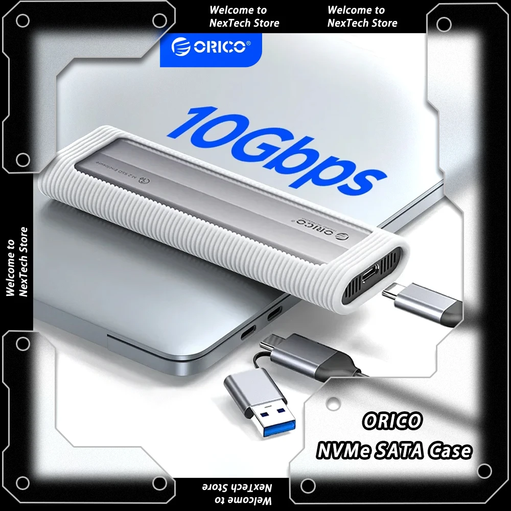 ORICO 10 Гбит/с M.2 NVMe SATA SSD Корпус USB Внешний адаптер M.2 NVMe к USB Поддержка UASP для PCIe NVMe и SATA SSD Custom