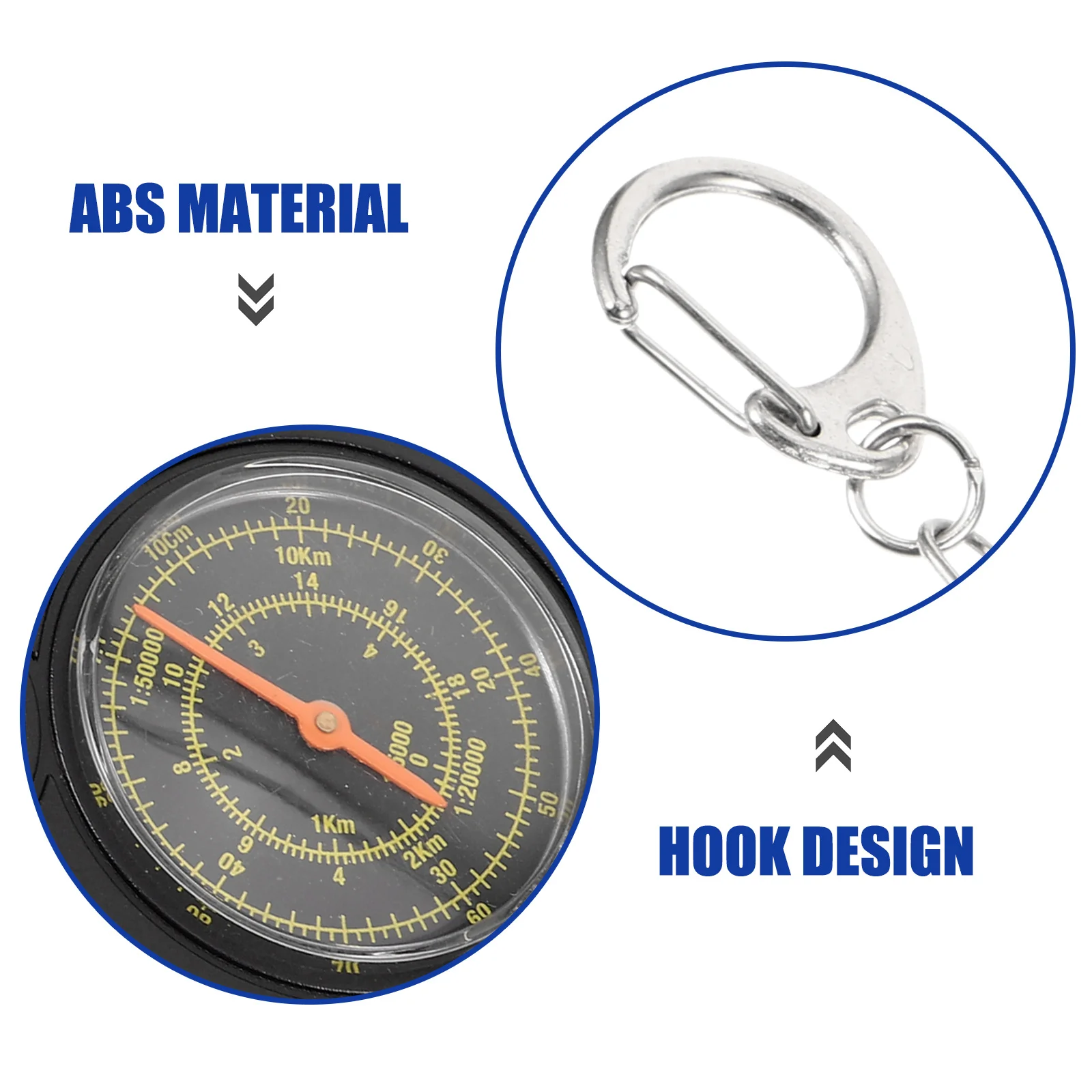 

Exquisite Texture Compact Compass Key Ring Clip for Travel Hiking Climbing Survival Compass Hiking Snap Buckle