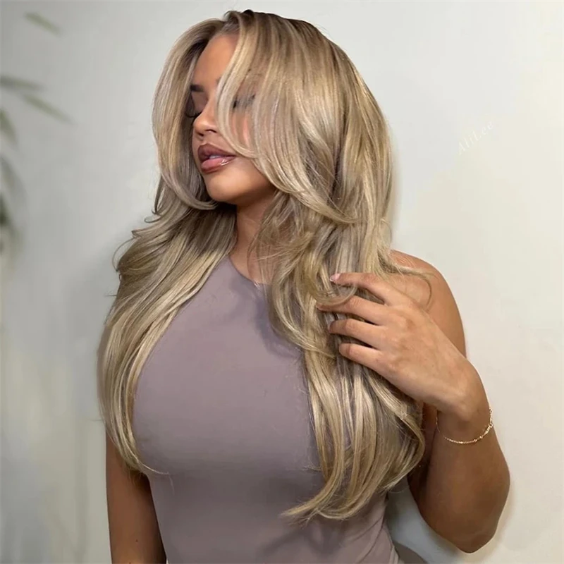 

Ombre Highlight Gray Hd 13X6 13X4 Lace Frontal Wig Ash Blonde Wig Human Hair Pre-plucked Body Wave Lace Front Wig for Women