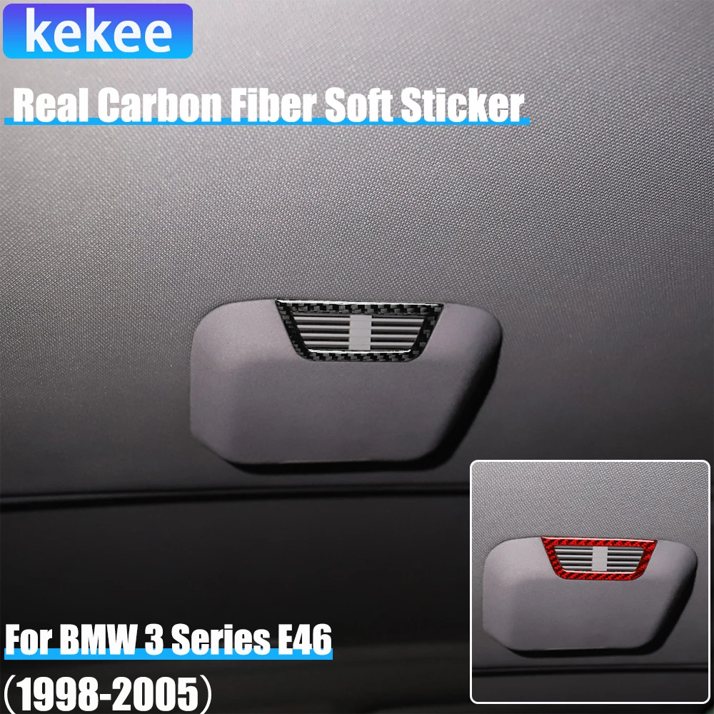 Real Carbon Fiber Car Accessories Rear Roof Air Vent Cover Sticker For BMW 3 Series E46 1998 1999 2000 2001 2002 2003 2004 2005