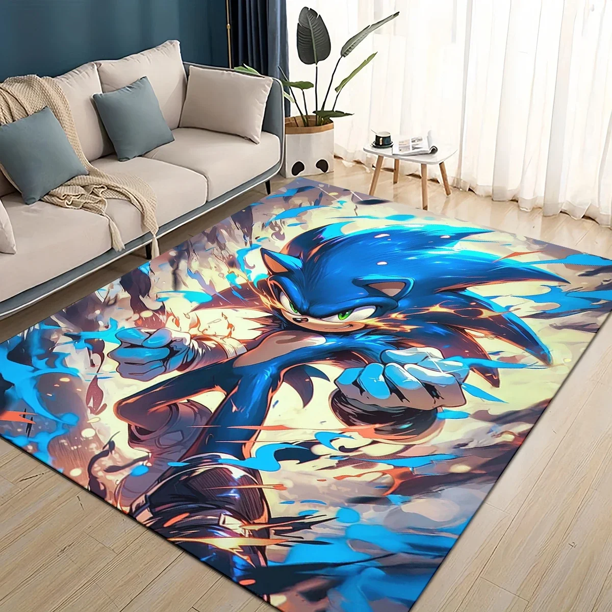 Cartoon 3D S-Sonics Retro Carpet Rug for Living Room Bedroom Home Sofa Decoration,Kids Play Non-slip Floor Mat