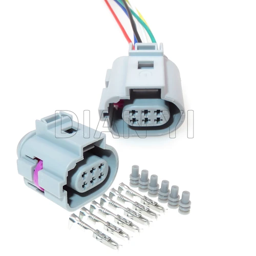 Juego de accesorios automotrices de 6 vías, Conector de válvula EGR para coche, montaje de CA, enchufe automático para Audi VW, 1J0973713G 42121200, 1 Juego