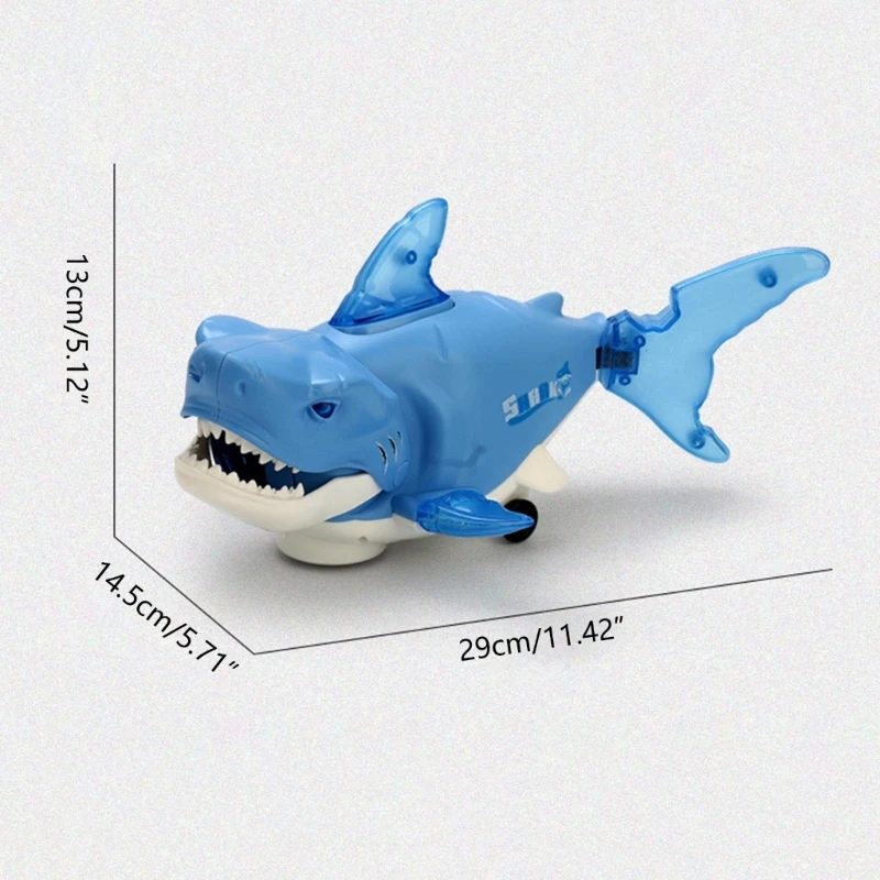 Poupée requin marchant avec musique LED, jouet interactif éducatif amusant, cadeau d'anniversaire D5QF