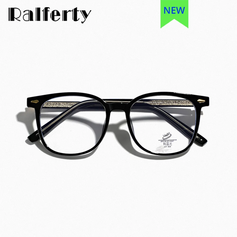 Ralferty Designer Retro Men's Eyeglasses Frame No Graduated Glasses for Women Classic TR90 Anti Blue Glasses Myopia Optic Frame