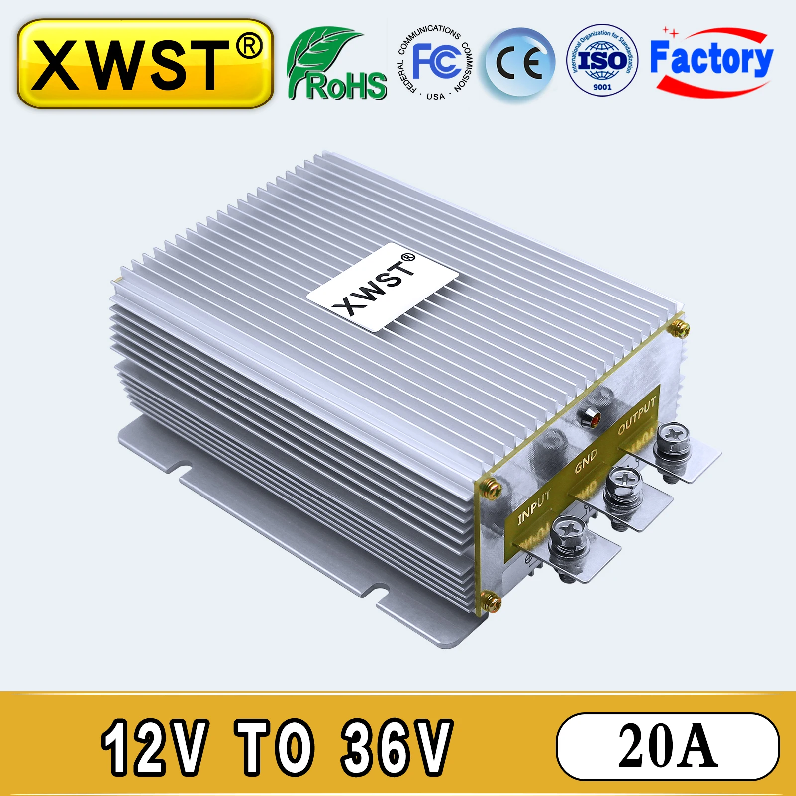 DC DC Converter 12V to 36V Boost Transformer Module 20A 720W Voltage Regulator Step Up Inverter For Car LED Waterproof CE RoSH