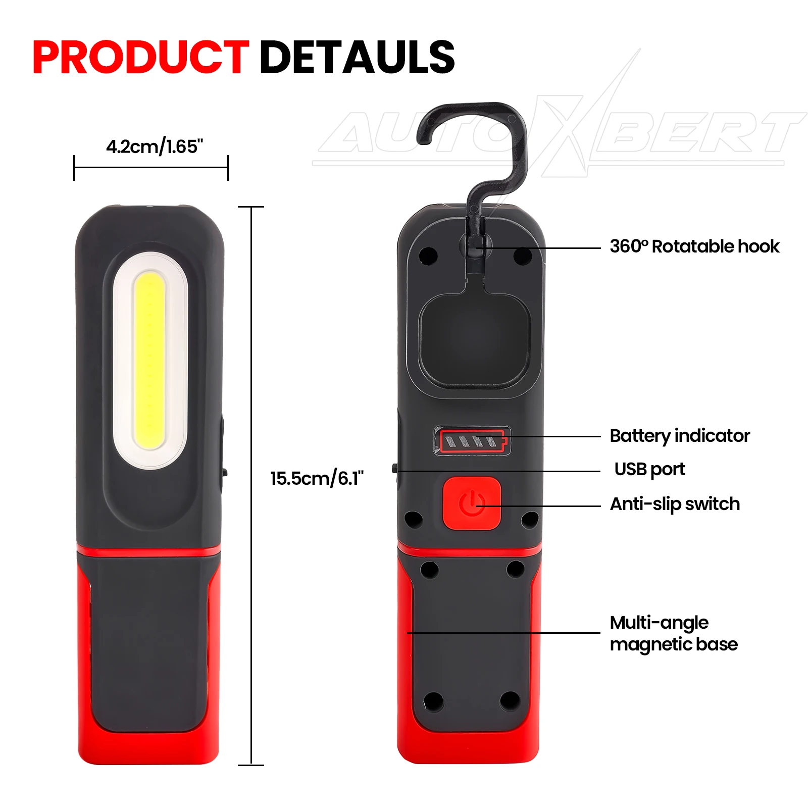 Car Detailing Tools Car Paint Finish Lamp 2400mAh Scan Swirl Magnetic Grip Multifunction Auto Repair Working Lights Rechargeable