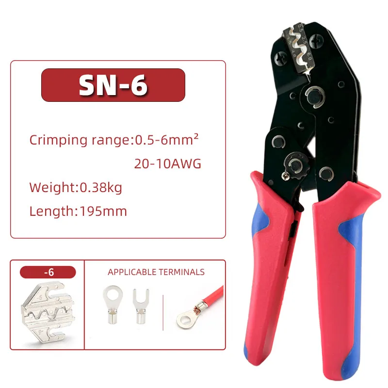 SN-6 OT/UT Cold-pressed Crimping Pliers 0.5-6mm2 Pre-insulated Bare Terminal Crimping Tools