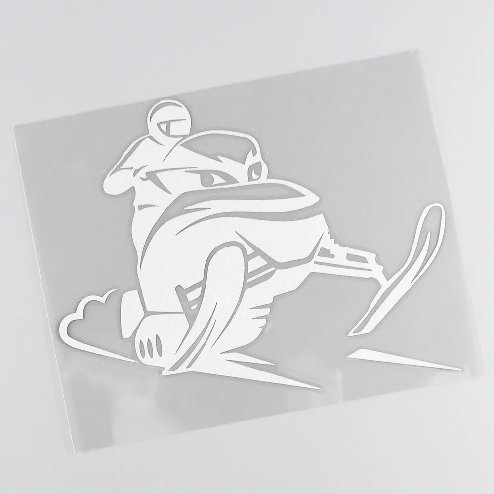 Snowmobile Rider Vinyl Car Body Stickers Funny Car Styling Window Accessories Black/Silver