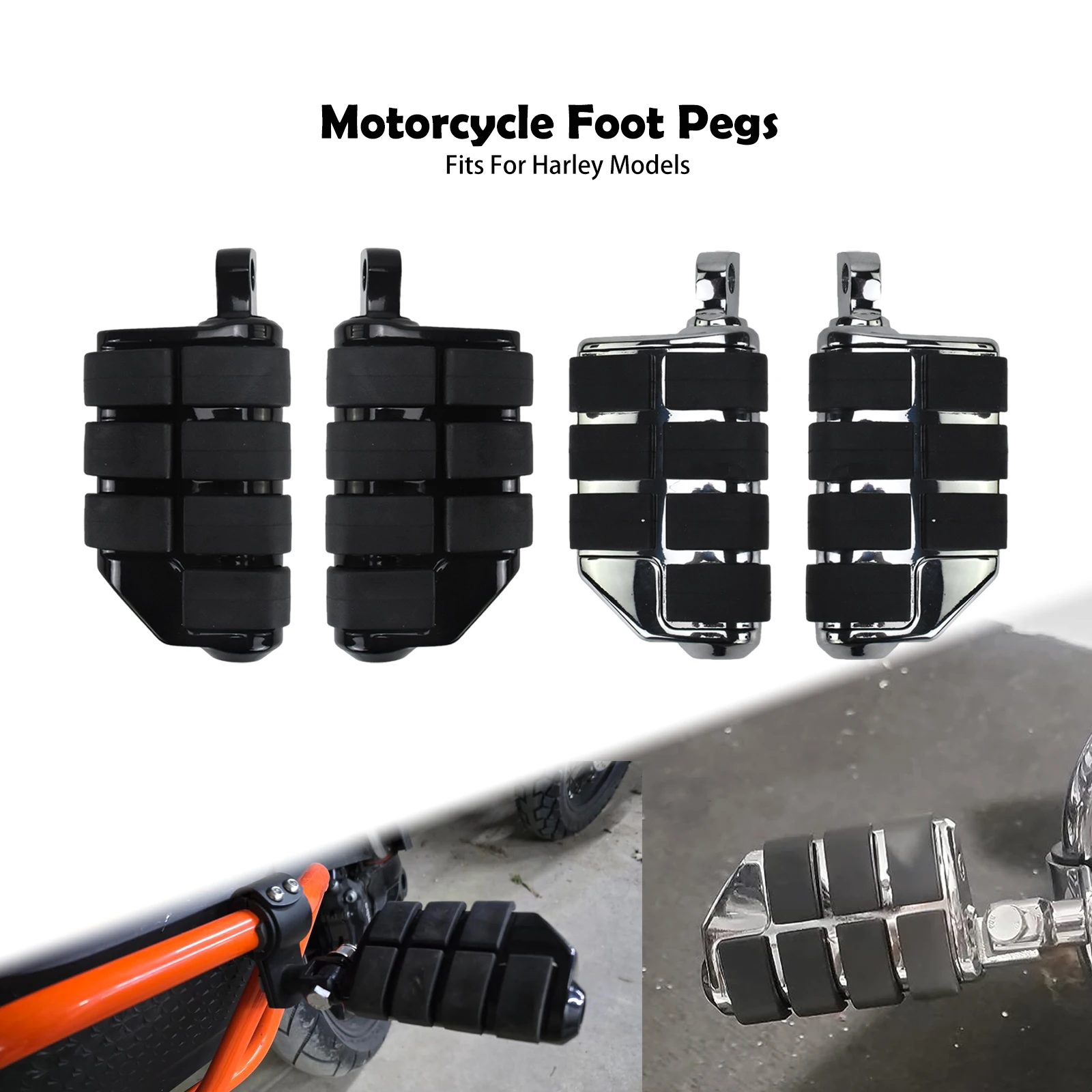 

Universal Motorcycle 1.25" 32mm Highway Footrest Male Mount Foot Pegs Pedal For HarleyTouring Sportster Softail Dyna For BMW