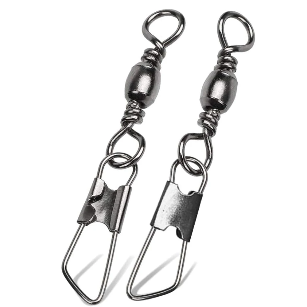 50Pcs Fishing Fish Bait Connector A-type Swivel Pin 1#-14# Movable Buckle Quick Fishing Connection Ring Fishing Gear Accessories