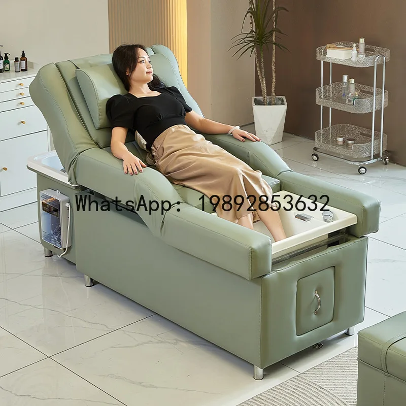 BF Electric Adjustable Shampoo Bed with Constant Temperature Water Circulation, Head Therapy Bed,  Foot Bath, and Foot Therapy