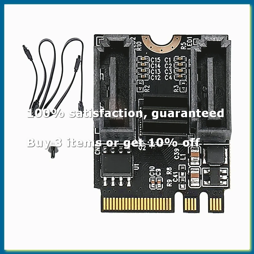 M2 to SATA3.0 Expansion Card KEY A + E WIFI M.2 to SATA Hard Disk Adapter Card Without Driver Installation JMB582 Chip-DTA9
