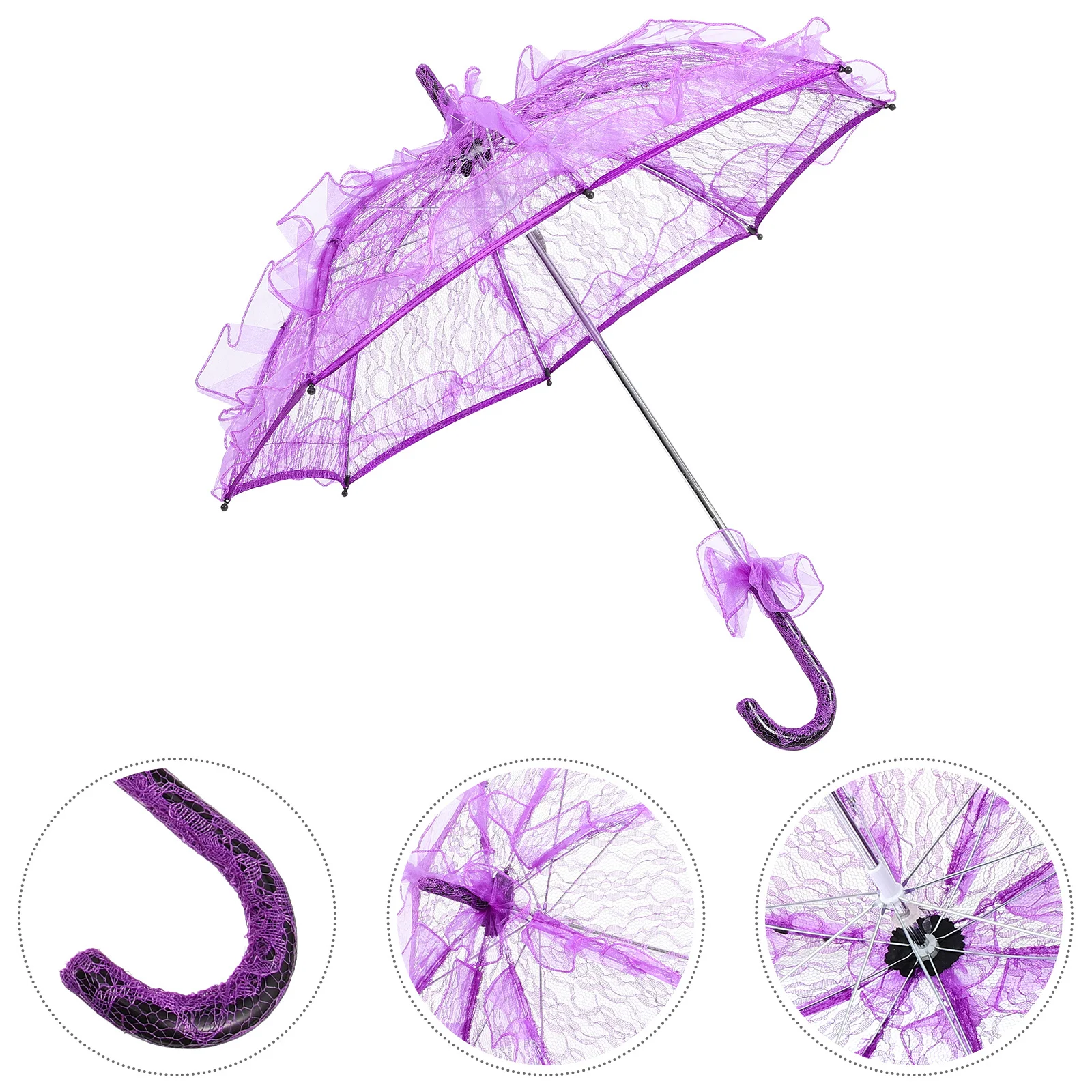 

Lace Umbrella Bridal Parasol Wedding Decoration Photo Prop For Dance Party Tea Festival Vintage Decorative Umbrella