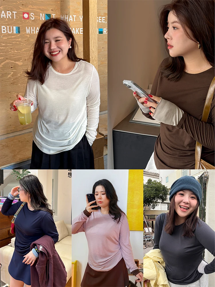 

Легкая шерстяная основа Cloud Feeling для женщин, осенне-зимний сезон, облегающая трикотажная одежда, большие размеры, женская мода