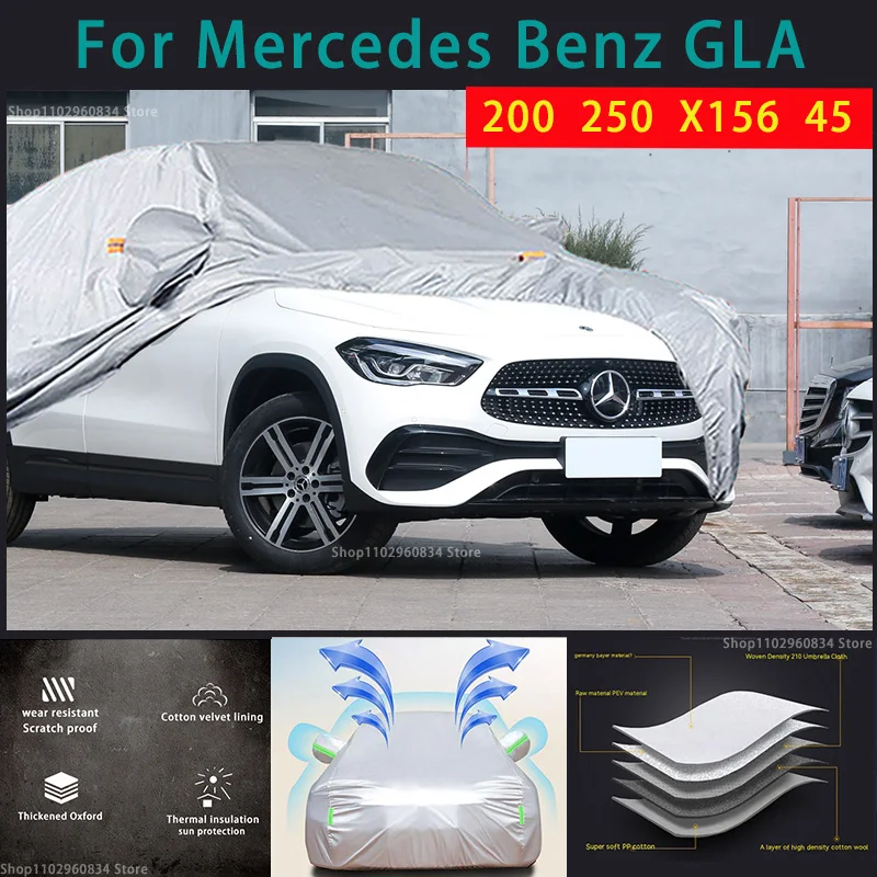 

Автомобильные чехлы для Mercedes benz GLA 200 250 X156 45 210T, уличная Защита от солнца, УФ-лучей, пыли, дождя, снега, защитный автомобильный чехол