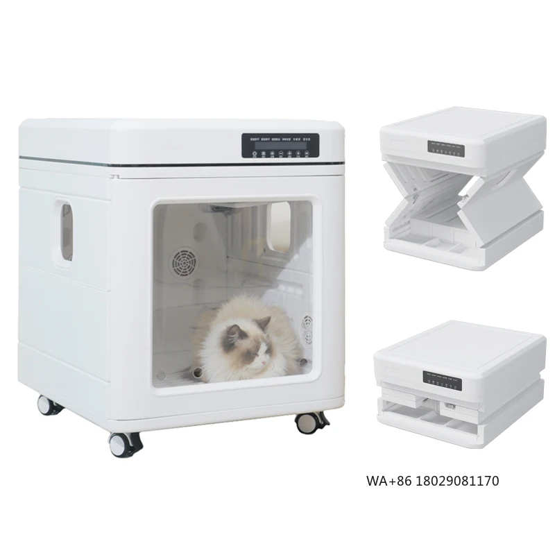 

Automatic Dog Hair Dryer 130L Smart Temperature Control 360 Degree Drying Box for Cat OKKPETS Foldable Pet Dryer Box for Cats