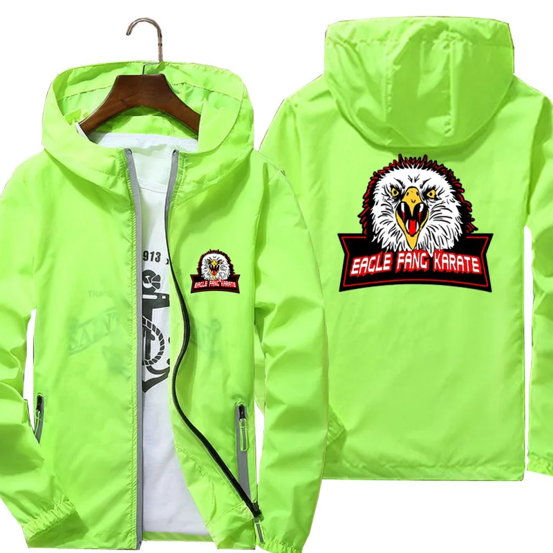 Men's Eagle Fang Karate Cobra Kai T Shirt The Karate Kid t shirt Bomber Zipper Thin Reflective Windbreaker Coat Jacket 5XL 7XL