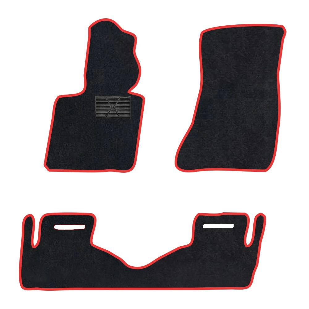 

Автомобильный коврик для Bmw 5 серии 2017-2023 G30 Sedan M Sport, полиэстеровая замша, противоскользящая черная подложка, красная отделка, край