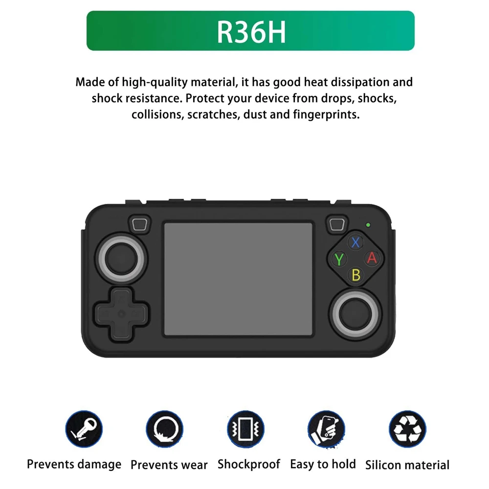 Silicone Protective Cover for Boyhom R36H Handheld Game Console Non-slip Soft Cover Shell with Hanging Rope for R36H Accessories