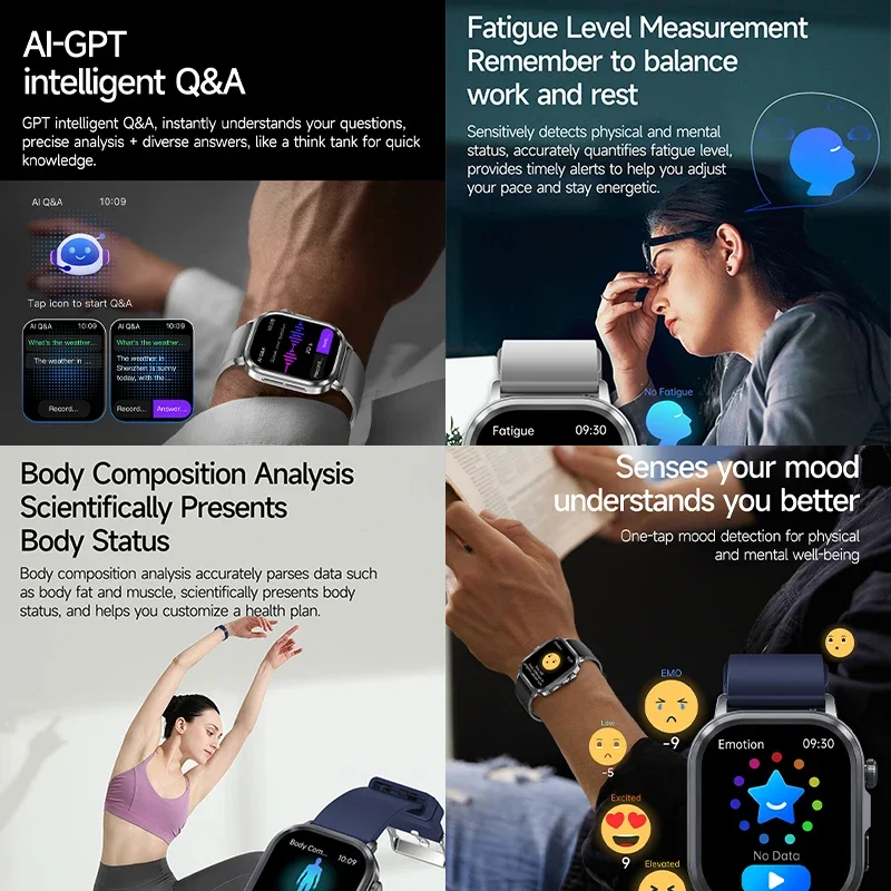 2025 New ECG+HRV AI Health Diagnose Smartwatch Men Women Sleep Clock Blood Lipid BP Uric Acid Heart Rate Tracker IP68 Smartwatch - view 5