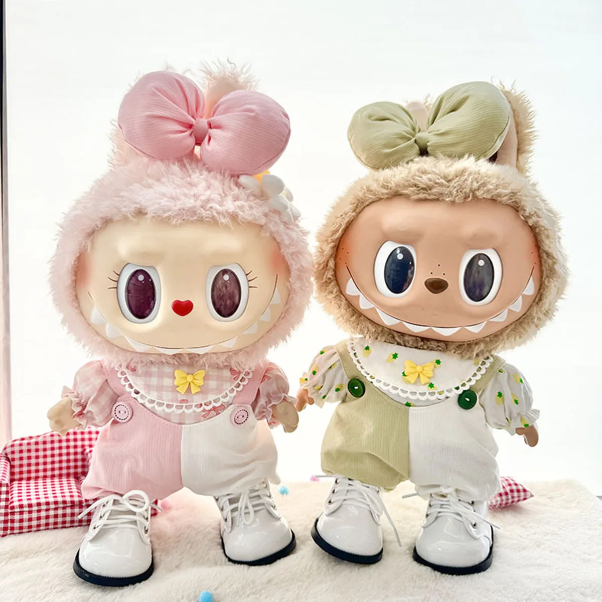 Cute Mini Plush Doll Strap Pants Set Cute Sweetheart Strap Pants Accessories For Labubu DIY Gift