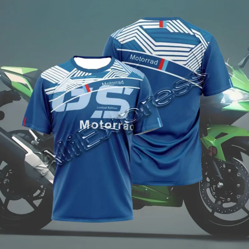 Motorcycle T-Shirt Motorrad For BMW R1200 R1250 GS ADVENTURE Men's Superbike Motorsport Team Blue Jerseys Summer Quick Dry