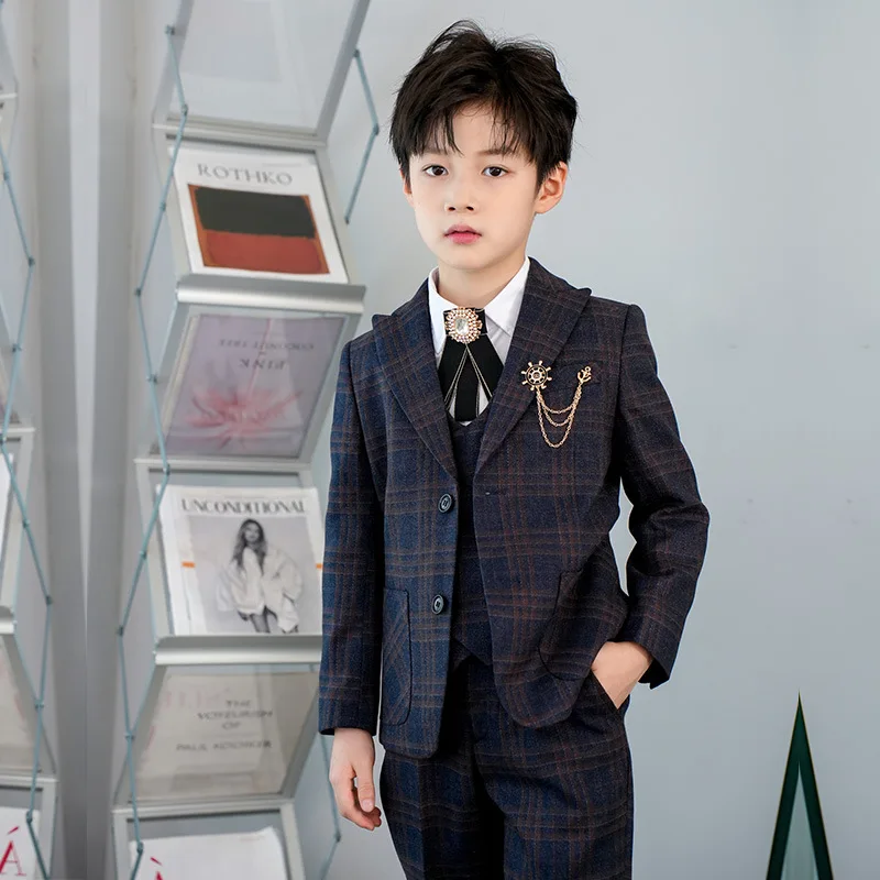 Four Seasons Child Suits Set JUCPKID Formal Kids Boys Elegant Suits British Style Ceremony Host Piano Performance For 2-14Y Boys