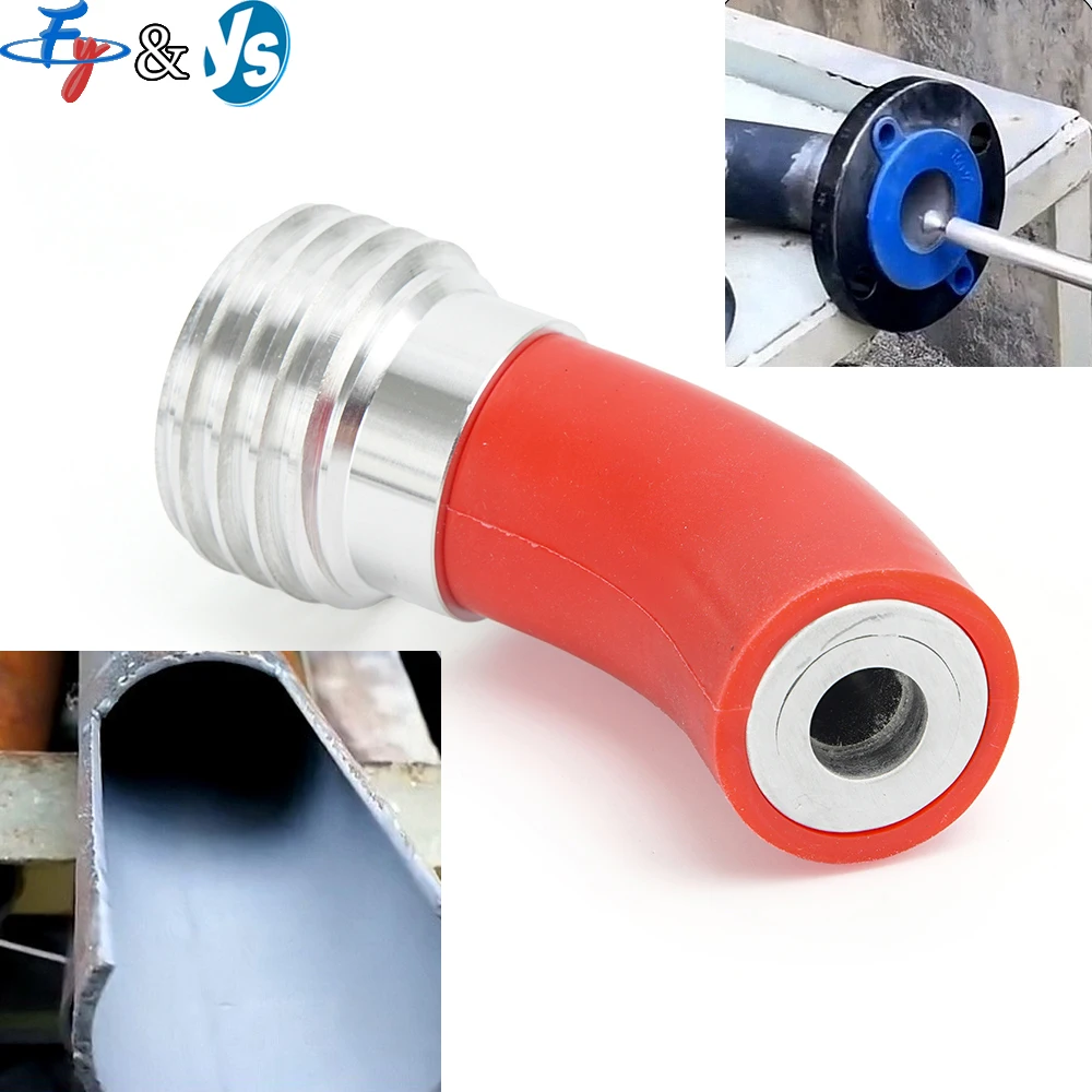 Banana Curved Sand Blasting Nozzle Boron Carbide Tip Inner Wall Sandblasting Gun Head for Pipe, Elbow & Container Cleaning