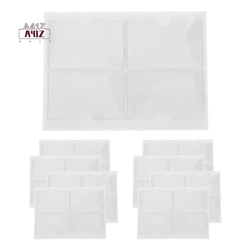 A41Z-36Pcs Self-Adhesive Label Card Holder Index Pockets Holder 6X8.5Cm Clear Plastic Card Holder Adhesive Label Holder