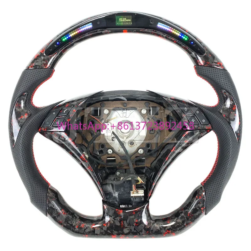 

For BMW E60 E90 E91 E92 E93 E80 E83 E84 E85 520 523 525 528 530 535 545 LED Forged Carbon Fiber Steering Wheel