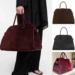 Luxe Margaux Handtas Koeienhuid Grote Capaciteit Dames Hoge Range Suède Draagtas Minimalistische Stijl Margaux