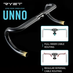 2024 Ryet UNNO Carbon Fiber Road Handlebar Bicycle Bent Drop Handle Bar 31.8mm Inner Routing Ud Matte Cycling Bike Accessories