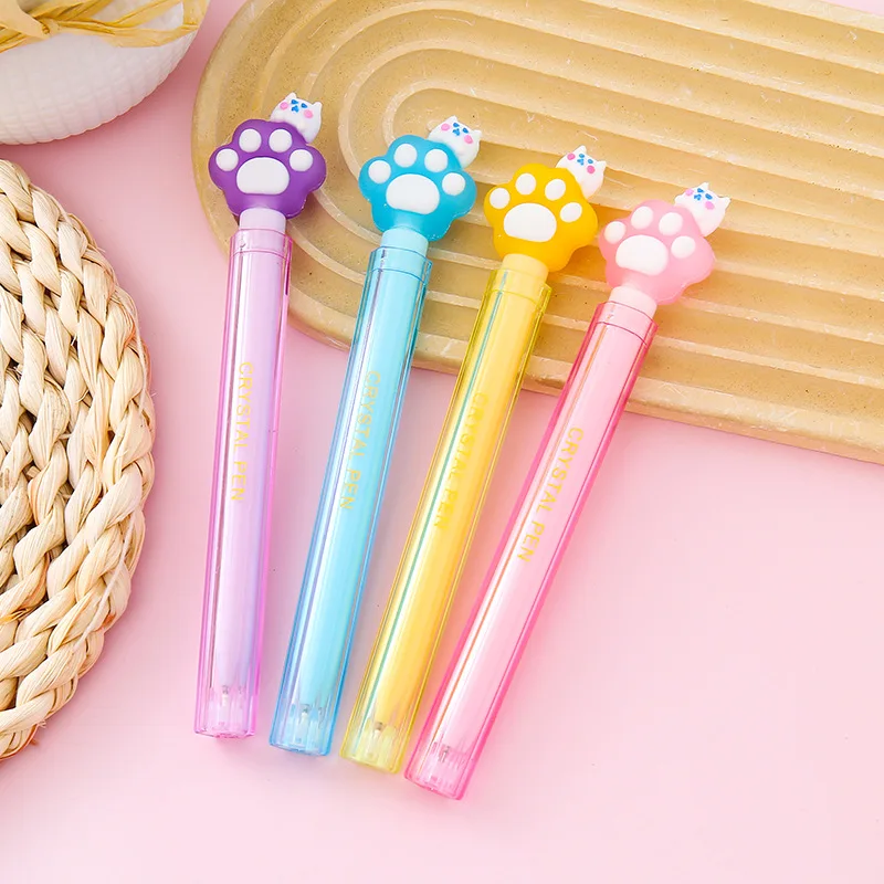 

50 шт., двойной держатель для ручек с кристаллами, нейтральная ручка с кошачьим когтем, креативные канцелярские принадлежности, студенческая высококачественная водяная ручка, декомпрессионные офисные принадлежности