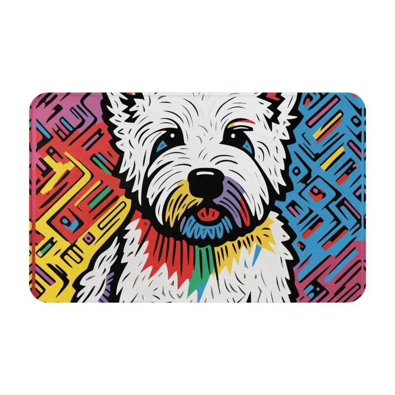 Custom West Highland White Terrier Puppy Doormat Mat Anti-Slip Kitchen Bathroom Garage Rug Carpet 40*60cm