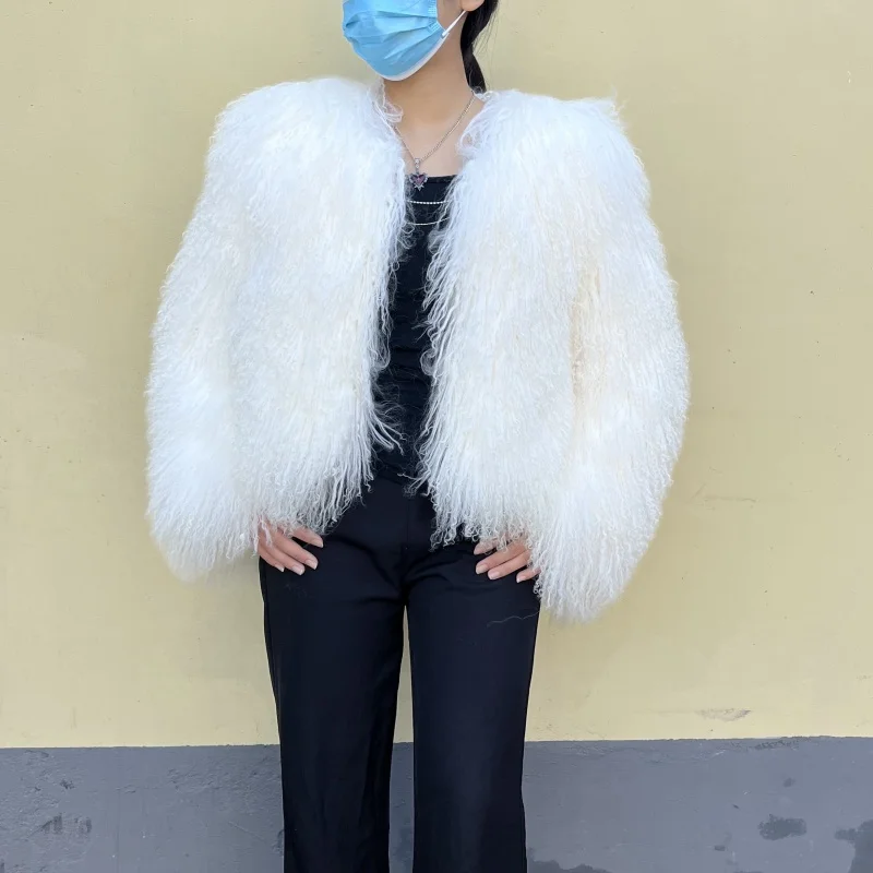 Женская куртка из натурального овечьего меха Kejinyuan