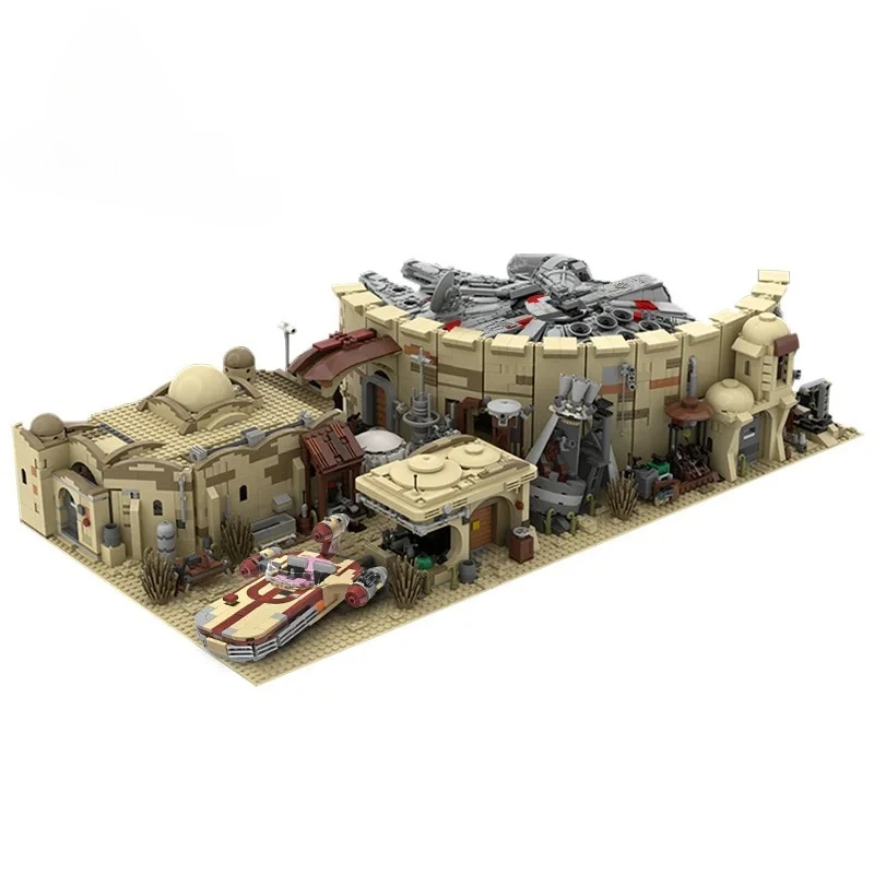 빌딩 블록 벽돌 MOC 새로운 희망 스타 파이트 사막 마을 Eisley-Cantina Tatooine Luke's X-34 Soro Speeder Fight Spacecraft