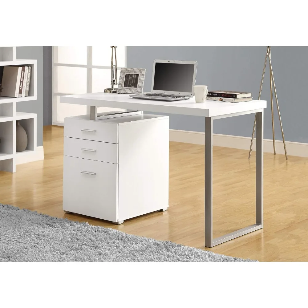 Monarch Specialties Hollow-Core Left or Right Facing Desk, 48-Inch Length, White