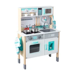 Yy Children's Wooden Cooking Kitchen Toys Wooden Simulation Multi-Functional Kitchen