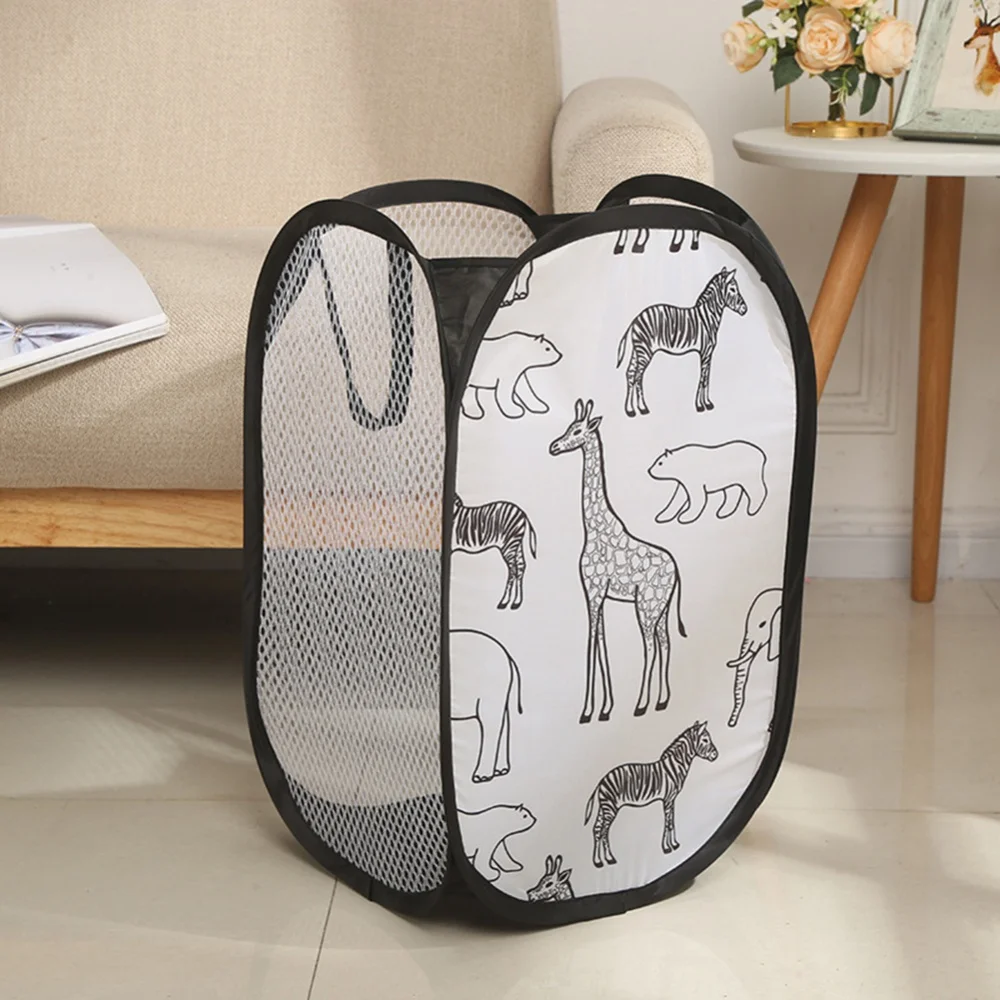 Children Adult Universal Laundry Basket Cute Animal Foldable Toy Storage Bucket Picnic Dirty Clothes Basket Box Canvas Organizer