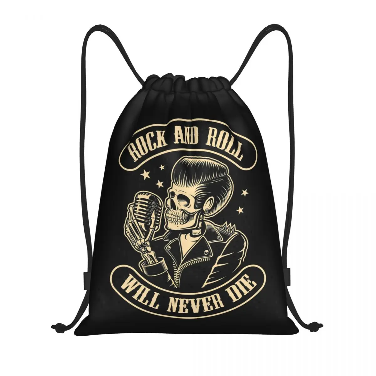 Custom Heavy Metal Rock N Roll Music Drawstring Bag for Shopping Yoga Backpacks Women Men Sports Gym Sackpack