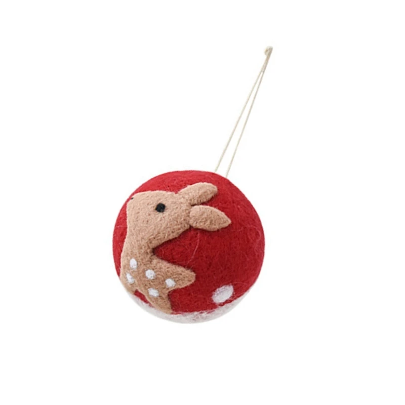 Soft Felt Holiday Ball Ornament with Hanging Loop, 9CM Christmas Tree Felt Ball Decoration for Wreaths, Mantels and Shelf