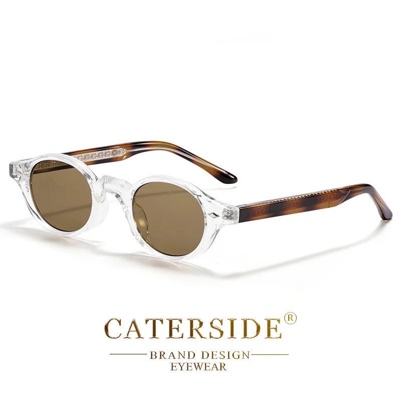 CATERSIDE Modische ovale Damen-Sonnenbrille, Vintage-Stil, kleiner Rahmen, luxuriöse Bügelenden, Sonnenbrille für Herren, Party- und Outdoor-Brille, UV400 – Detail 10