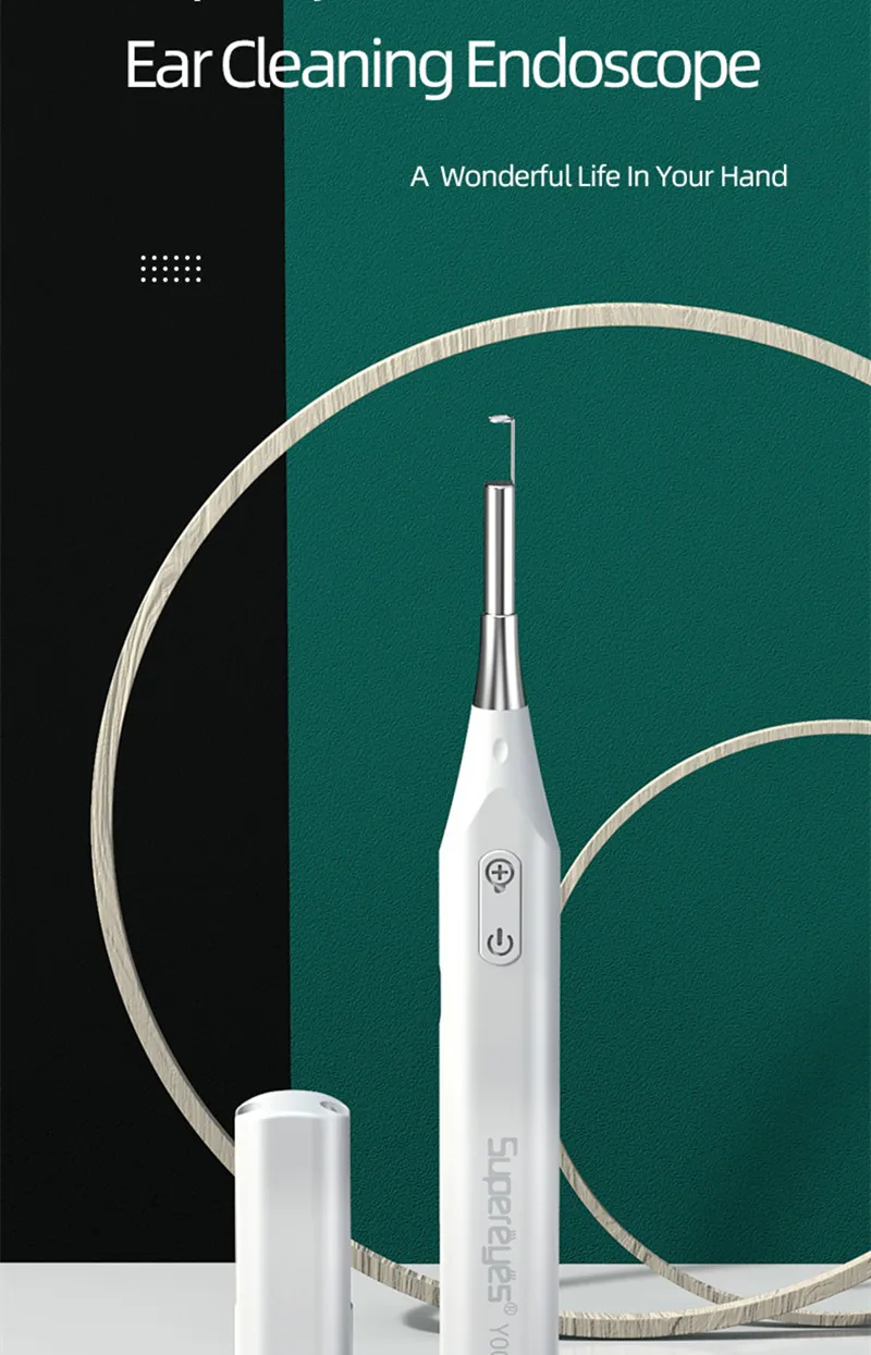 Supereyes 3.9mm 2MP 1080P Wireless WIFI Earpick Endoscope Earwax Removal Camera CMOS Borescope Digital Microscope  Y009