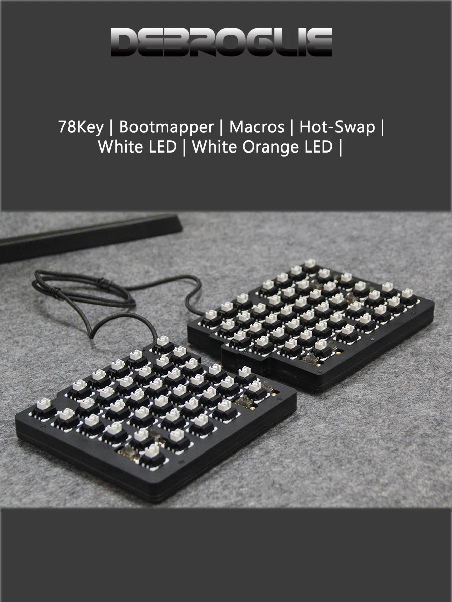 

Hotswappable Split Keyboard 78 Key Keyboard Kit DIY LEOBOG Grey Wool V4 Switch LED Light Black Keyboard New 78 Key Ergonomics