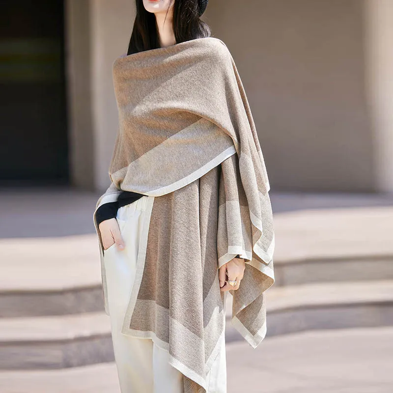 

Shawls Woman Wool Cardigan Elegant Autumn Winter Warm Sweater Knit Top Knitted Coat Loose Fashion Sweater for Women's Plus Size