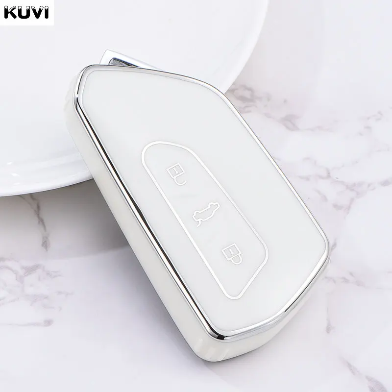 Fashion TPU Car Key Case For VW Volkseagen Golf 8 MK8 ID.3 ID.4 Cupra Skoda Octavia A8 SEAT Leon MK4 2020 2021 Formentor Tarraco