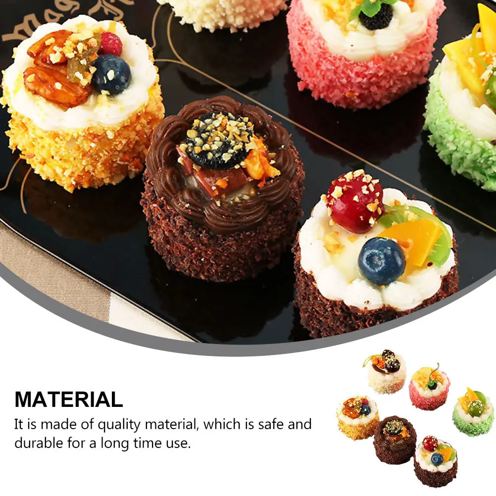 

6pcs Simulated Cake Fridge Magnets 3D Resin Magnetic Stickers For Home Decoration Lifelike Refrigerator Magnet Photo Props
